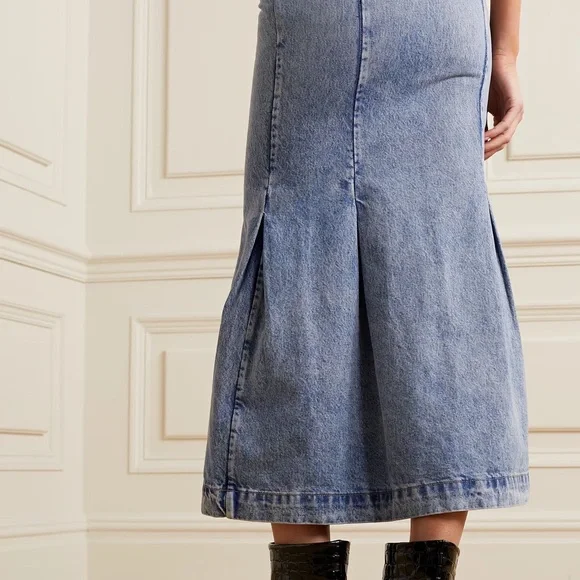 Khaite Levine Blue Denim Maxi Skirt sz 25 - Picture 3 of 4